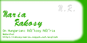 maria rakosy business card